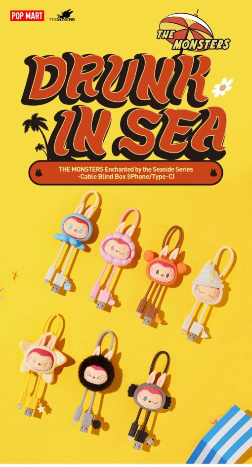 POP MART THE MONSTERS Drunk In Sea Series iPhone Cable Blind Box