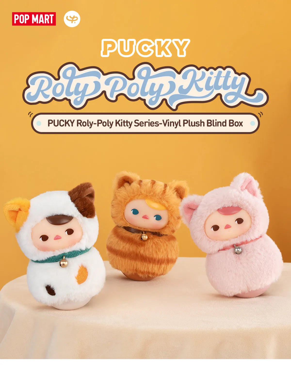 POP MART PUCKY Roly-Poly Kitty Series Vinyl Plush Blind Box